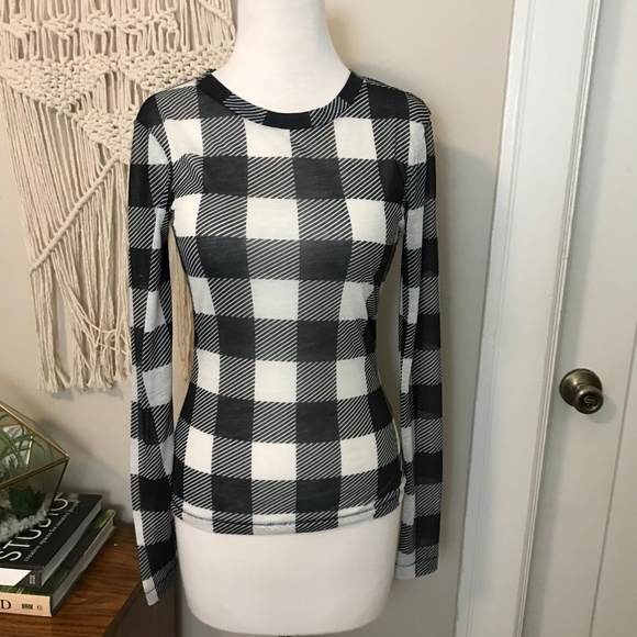 rag & bone Tops - Rag & Bone Checkered Long Sleeve Top
